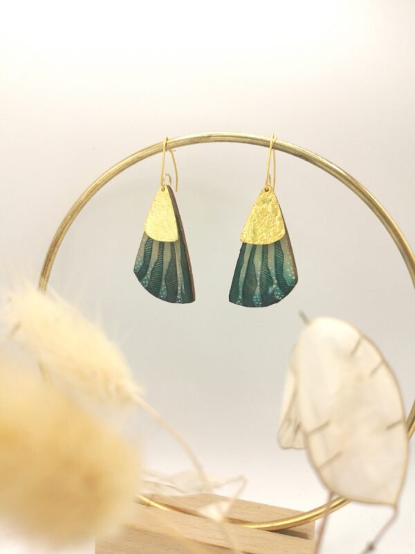 Boucles d'oreilles "Palmes aqua"